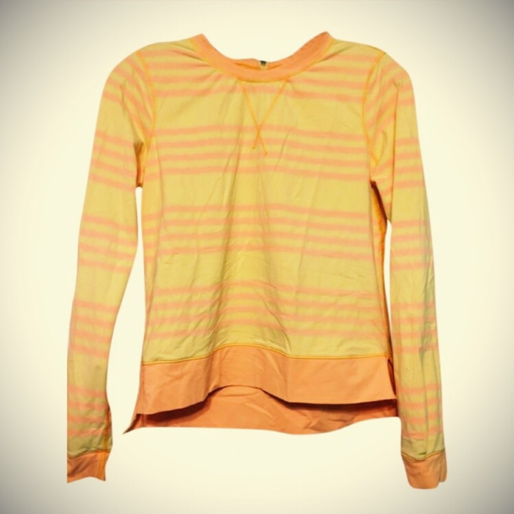 Lululemon Warm Up Crew Ocean Stripe Yellow/Orange